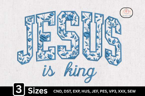 Blue Toile Floral Jesus Is King Design Review